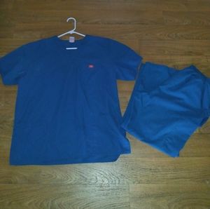 Men's blue nursing scrubs Dickies top, pants other. Gently  worn.